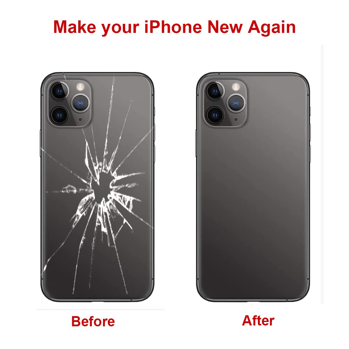 iPhone 11 Pro スペースグレー 背面ひびあり Amazon.com: Perzework OEM Rear Back Glass Replacement for iPhone